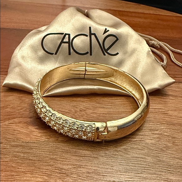 Cache Gold Bracelet with Silver Rhinestones - Picture 3 of 7